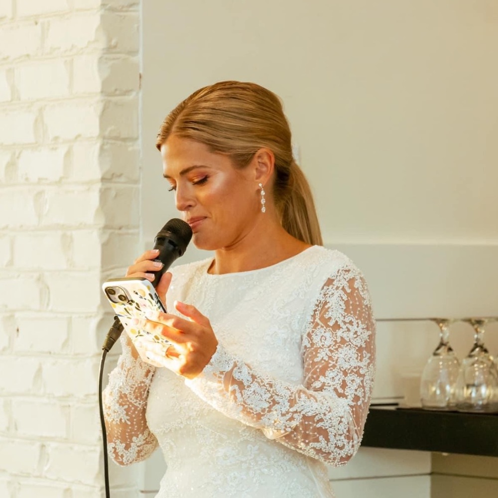 Altar’d State Long sleeve Pearl Dress | embellished | bride